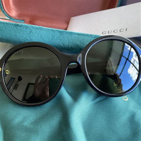 gucci gg0023s 001 nero|GUCCI Acetate Round Sunglasses GG0023S Black.